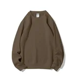 Polar Fleece Round Neck Sweater Fleece-lined Light Board Candy Color Long-sleeved Thickened Coat - Mocha Color