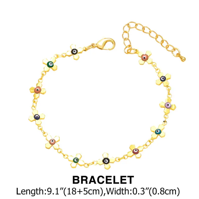 Colorful Oil Necklace Flowers Collarbone Bracelet Bracelet - Shop at LoveMi