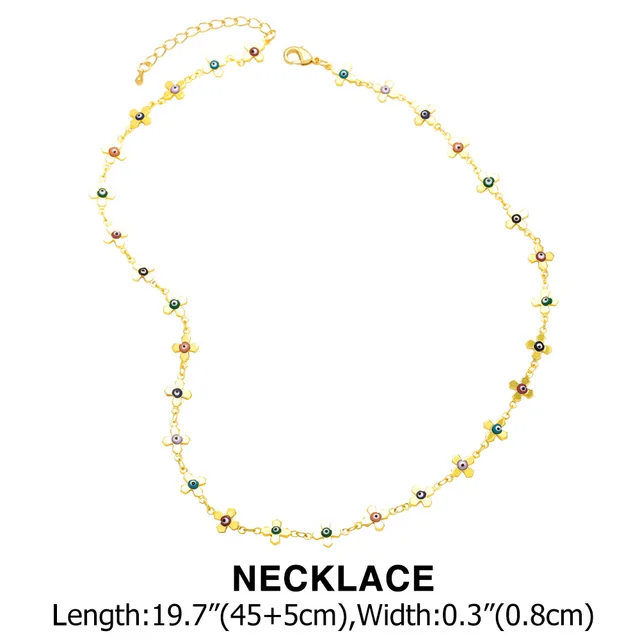 Colorful Oil Necklace Flowers Collarbone Bracelet Necklace - Shop at LoveMi