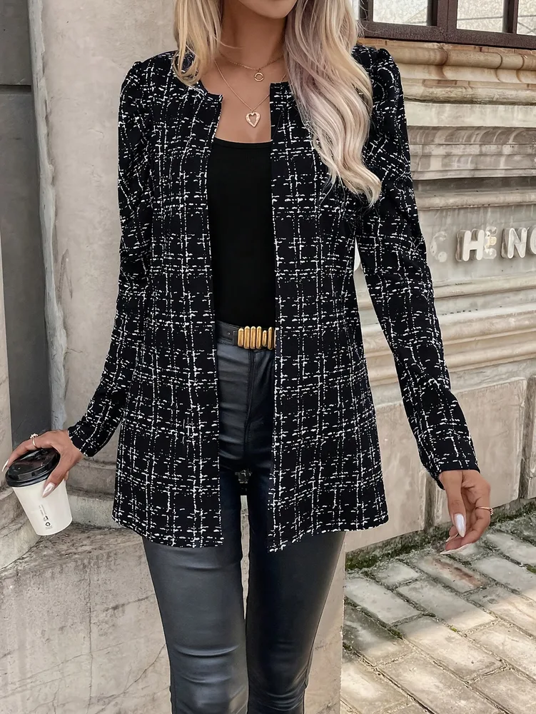New Leopard Cardigan Sweater Coat - Black
