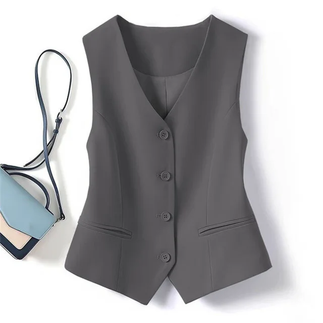 Fashion Personalized Suit Slim Fit Vest Women Elegant Gray - Shop at LoveMi