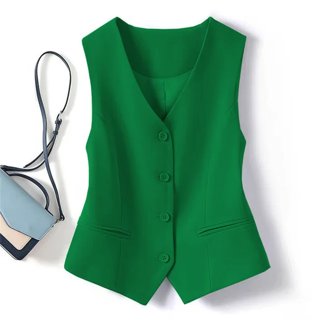 Fashion Personalized Suit Slim Fit Vest Women Emerald Green - Shop at LoveMi