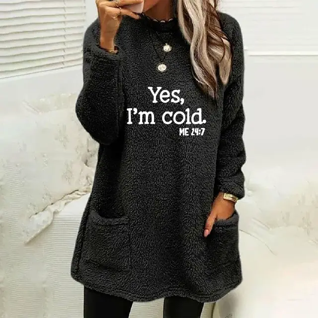 Autumn And Winter New Loose Long Sleeve Letter Printed Crew Neck Sweatshirt Black - Shop at LoveMi