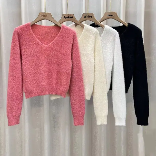 Imitation Marten Knitted Women's Autumn And Winter Minimalist Gentle Apricot 6961 - Shop at LoveMi