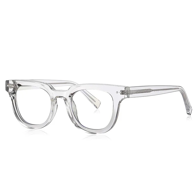 Retro Plain Glasses Simple Rivet Anti Blue ray Glasses Frame Blue - Shop at LoveMi