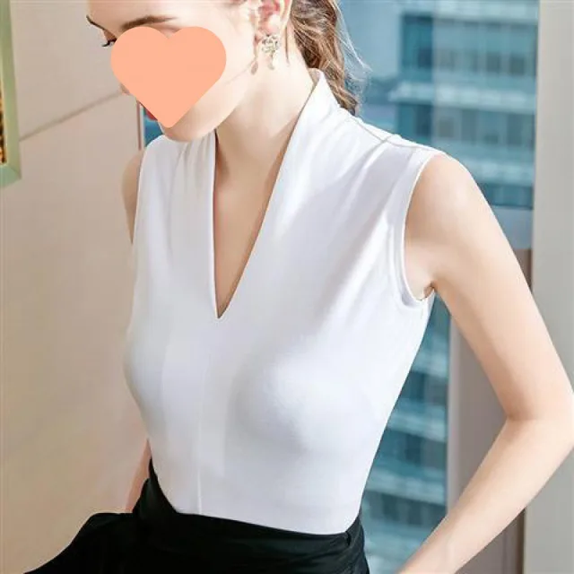 Inner Match Sleeveless T shirt Slim fitting Blouse White - Shop at LoveMi