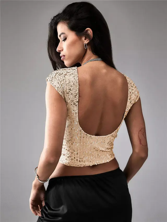 Women's Casual Short Top Gold - Shop at LoveMi