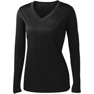 Women's Cotton Long Sleeve T-shirt Top - Black