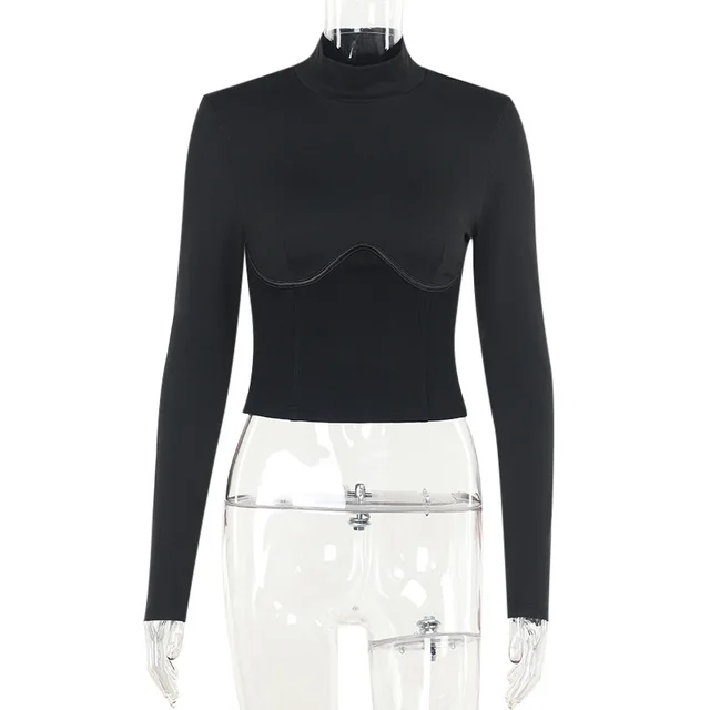 Slim Fit Girdle Slimming Long Sleeve Top Women Black - Shop at LoveMi