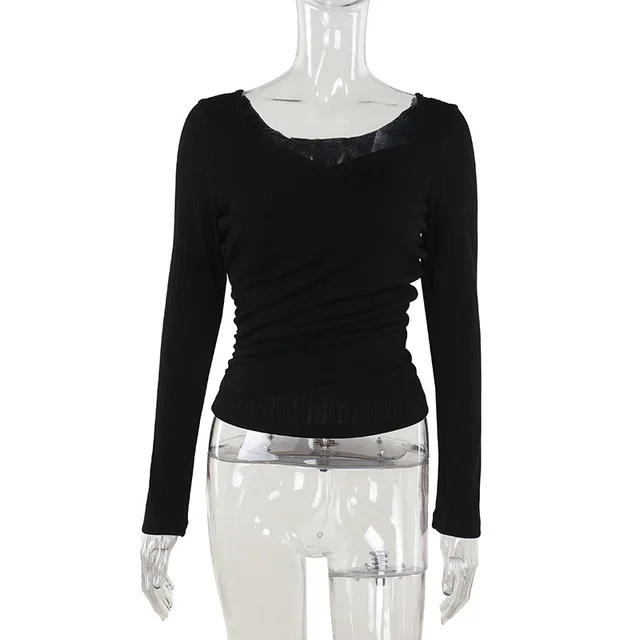 Fashionable Slim fit Waist Pleated Top For Women Black - Shop at LoveMi