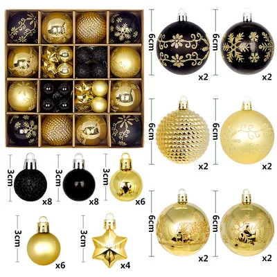 Painted Shaped Paper Box Electroplating Ball Pendant Black Gold - Shop at LoveMi