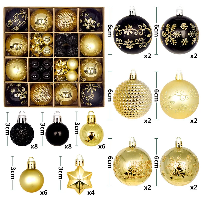 Painted Shaped Paper Box Electroplating Ball Pendant Black Gold - Shop at LoveMi
