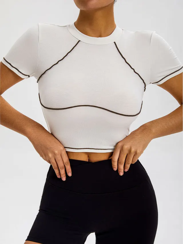 Women's Fashion Colorblock Vigorous Sports Top White - Shop at LoveMi