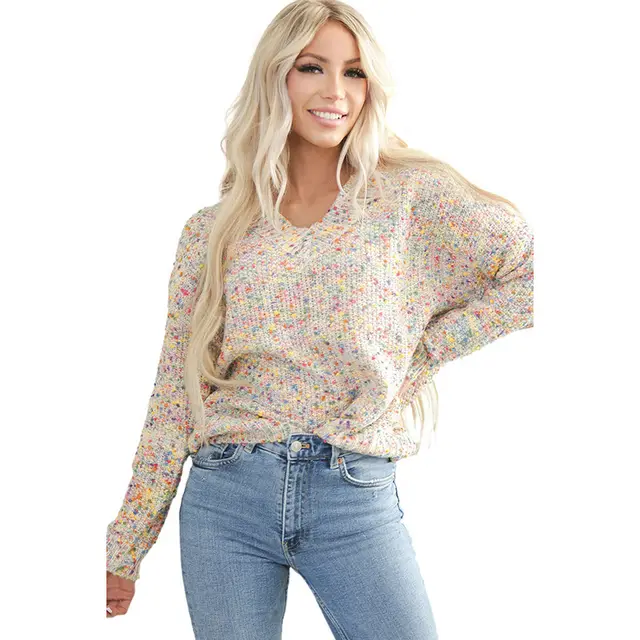 Casual Style Pullover V neck Long Sleeve Top Women Lc2723780 P1015 - Shop at LoveMi