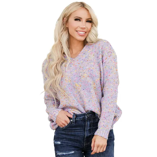Casual Style Pullover V neck Long Sleeve Top Women Lc2723780 P708 - Shop at LoveMi