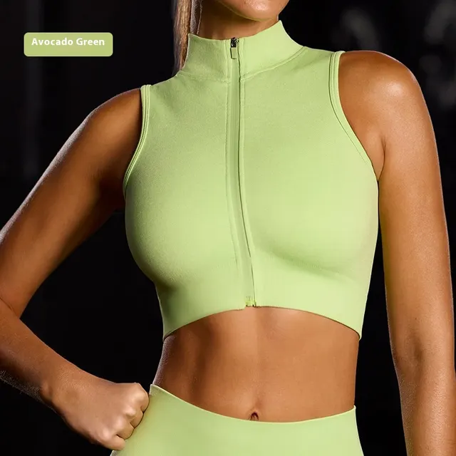 Fashion Personality Female Sleeveless Sports Vest Avocado Green - Shop at LoveMi