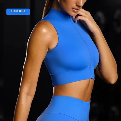 Fashion Personality Female Sleeveless Sports Vest Klein Blue - Shop at LoveMi