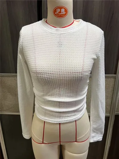 Autumn And Winter Wild Plaid Round Women's Top White - Shop at LoveMi