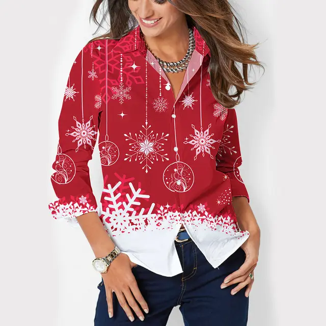 Women's Button Lapel Long Sleeve Shirt Ncsc0001 - Shop at LoveMi