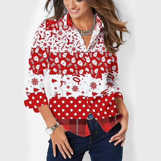 Women's Button Lapel Long Sleeve Shirt Ncsc0002 - Shop at LoveMi