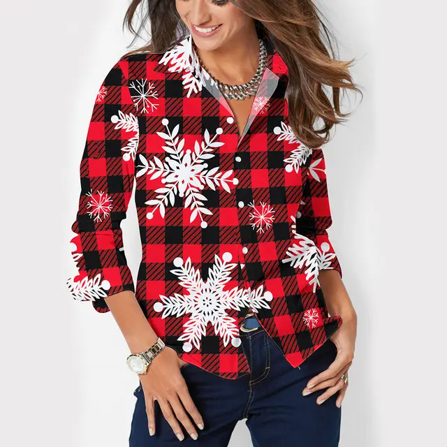 Women's Button Lapel Long Sleeve Shirt Ncsc0006 - Shop at LoveMi