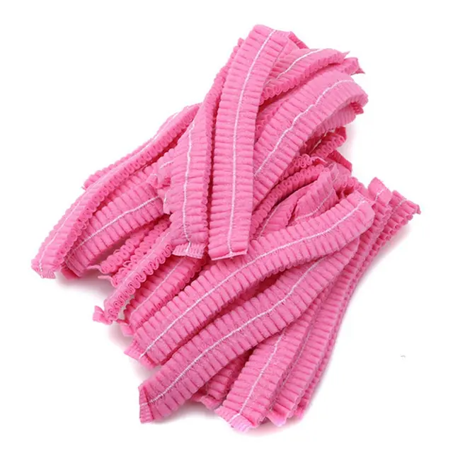Disposable Hats Non woven Bar Dustproof Bar Cap Pink 100Pcs - Shop at LoveMi