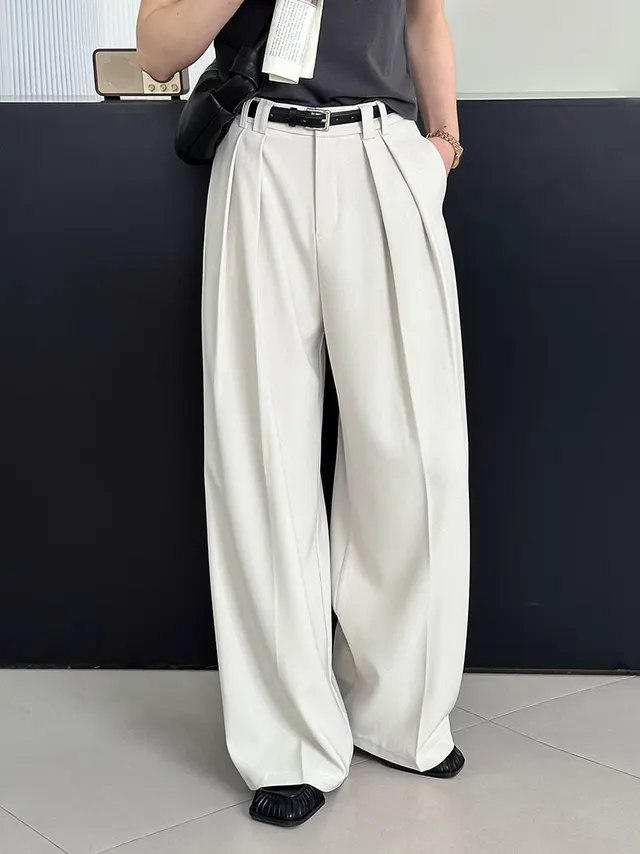 Loose Retro Casual Pants For Women Rice Apricot - Shop at LoveMi