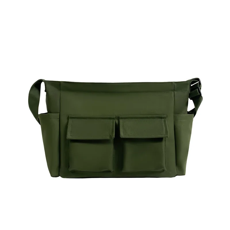 Art Youth Shoulder Bag Ins Rui Camp Large Capacity Canvas Summer College Students Class Green - Shop at LoveMi