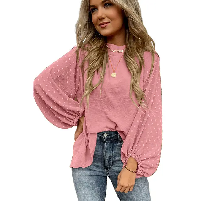 Women's New Round Neck Chiffon Blouse Lc25129059P1710 - Shop at LoveMi
