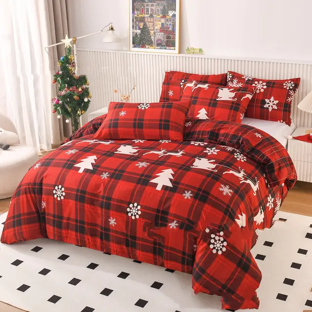 Christmas Eve Down Quilt Cover Bedding Christmas Plaid - Shop at LoveMi