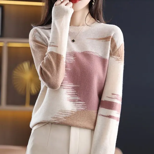 Women's All matching Sweater Fashionable Elegant Top Camel - Shop at LoveMi