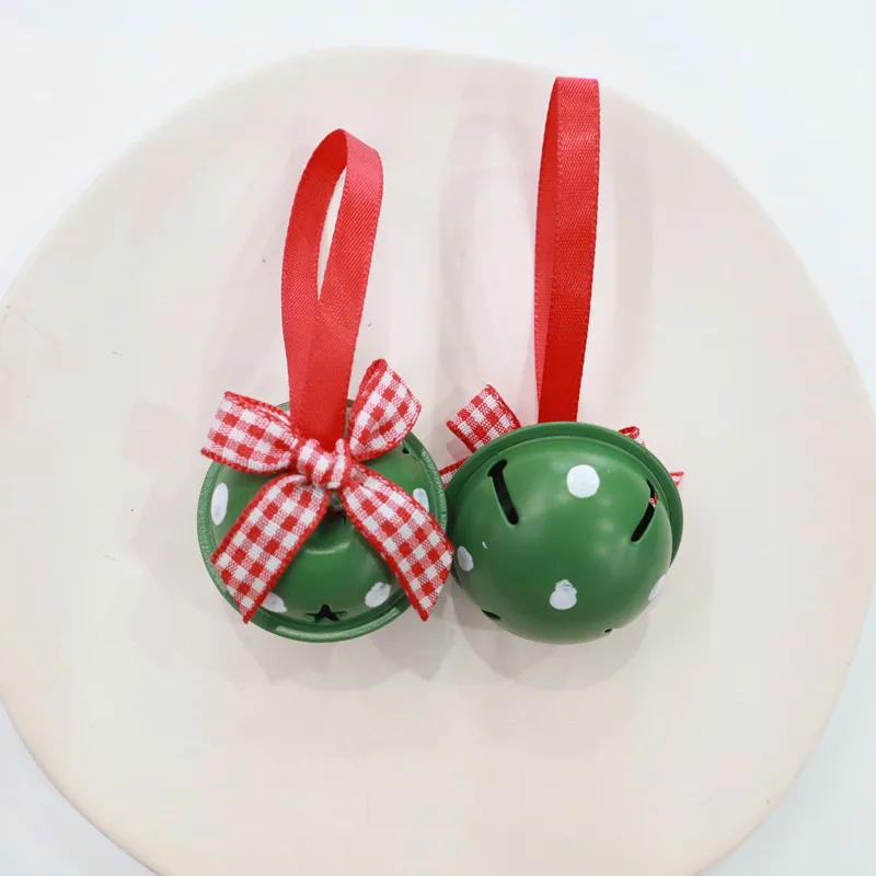 4cm Five star Bow Christmas Holiday Decoration Garland Accessories Metal Bell Green - Shop at LoveMi