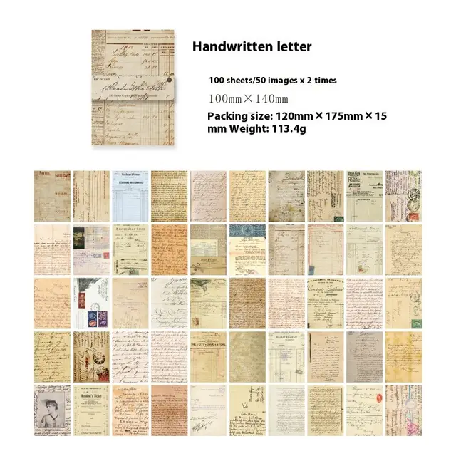 Material Paper Retro Artistic Background Notebook DIY Note Handwritten Letter - Shop at LoveMi
