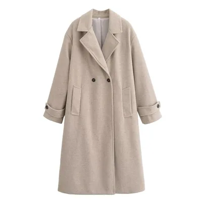 Coat Elegant Long Slimming Slim Fit 9 Beige - Shop at LoveMi