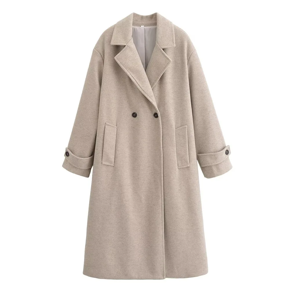 Coat Elegant Long Slimming Slim Fit 9 Beige - Shop at LoveMi