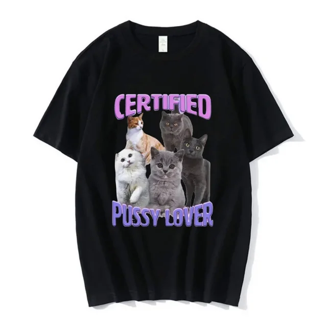 Certified Pussy Lover Cat Meme Shirt Black - Shop at LoveMi