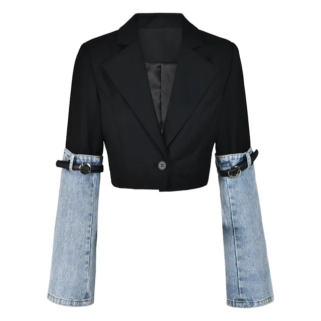 New Design Sense Cuff Belt Versatile Short Top Blue - Shop at LoveMi