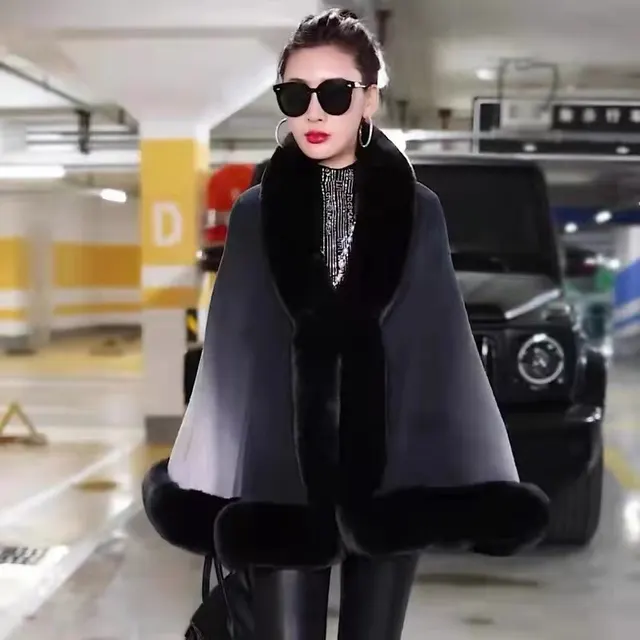 Knitwear Winter Fur Collar Cardigan Coat For Women Black - Shop at LoveMi