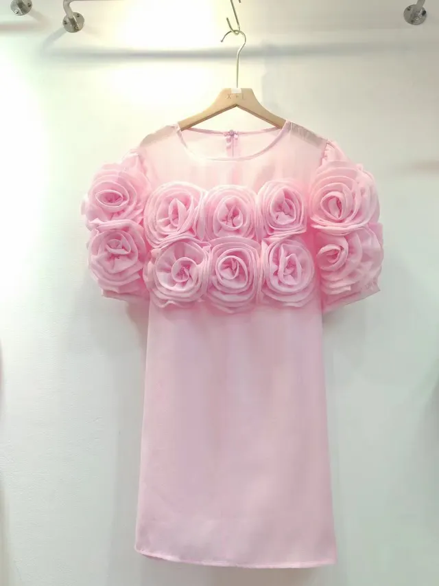 New French Bubble Short Sleeve Shirt Top Women Pink - Shop at LoveMi