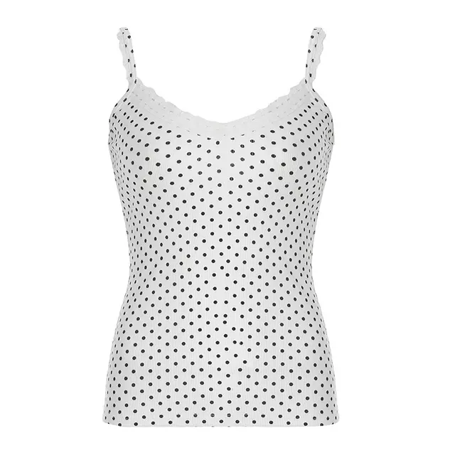 Pure Desire Sexy Style Polka Dot Element Sling Top White - Shop at LoveMi