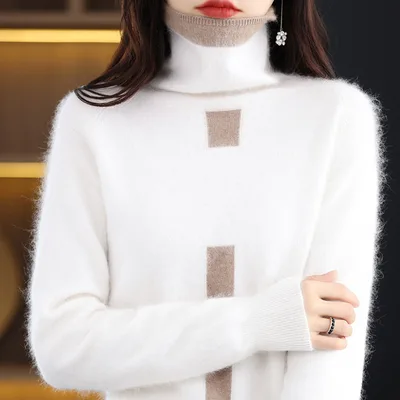 Fashion Slim Bottoming Women's Cashmere Sweater White - Shop at LoveMi