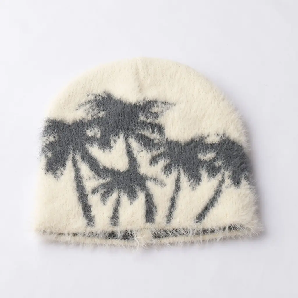 Hip Hop Knitted Hat Pullover Wool Knitted Hat - Creamy White