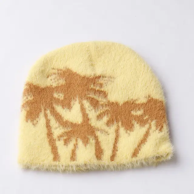 Hip Hop Knitted Hat Pullover Wool Knitted Hat Yellow - Shop at LoveMi