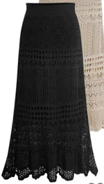 Handmade Hook Lace Cutout Long Fishtail Skirt - Style 2