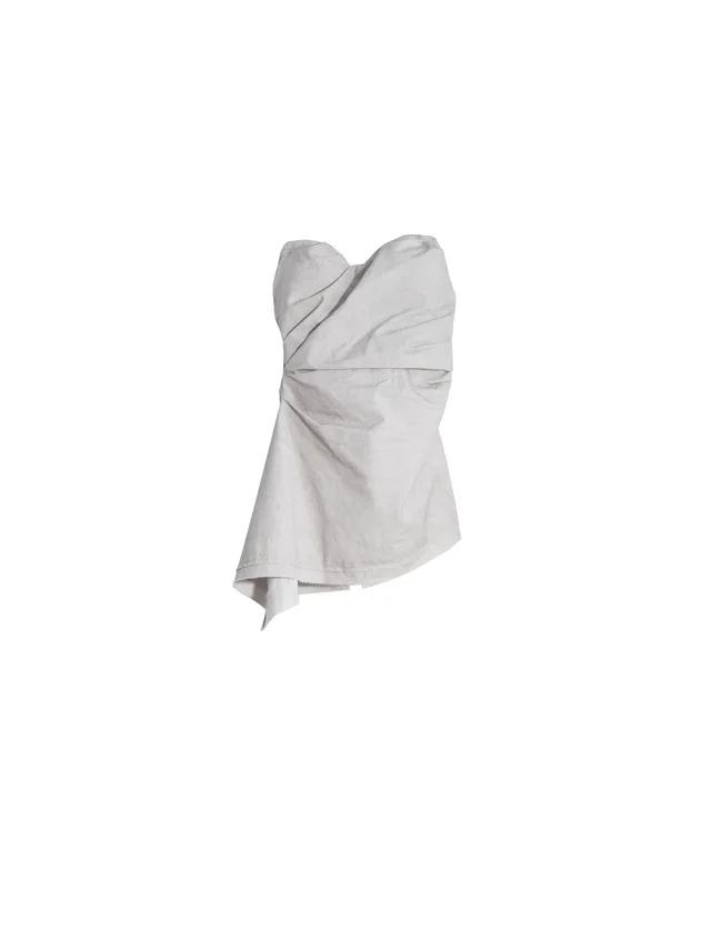 Pleated Artist Style Washed Dirty Dyed High Grade Gray Cotton Tube Top Vest Gray - Shop at LoveMi