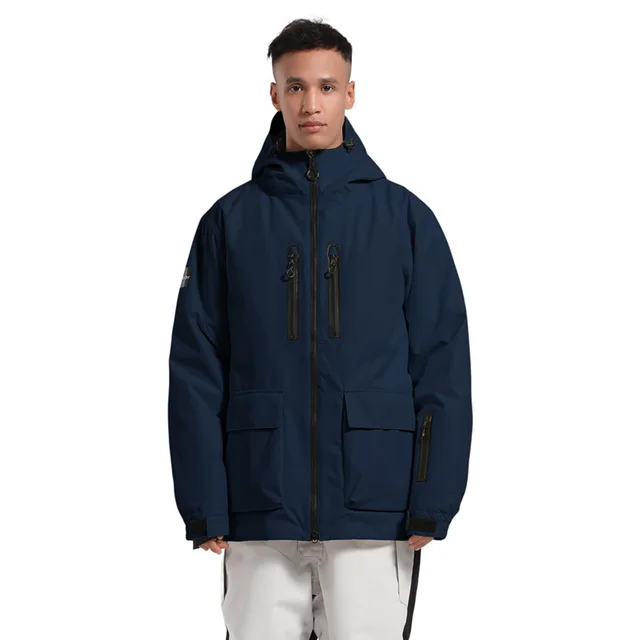 Loose Waterproof Windproof Breathable Thickening Double Board Snow Clothes 676 Navy Blue - Shop at LoveMi