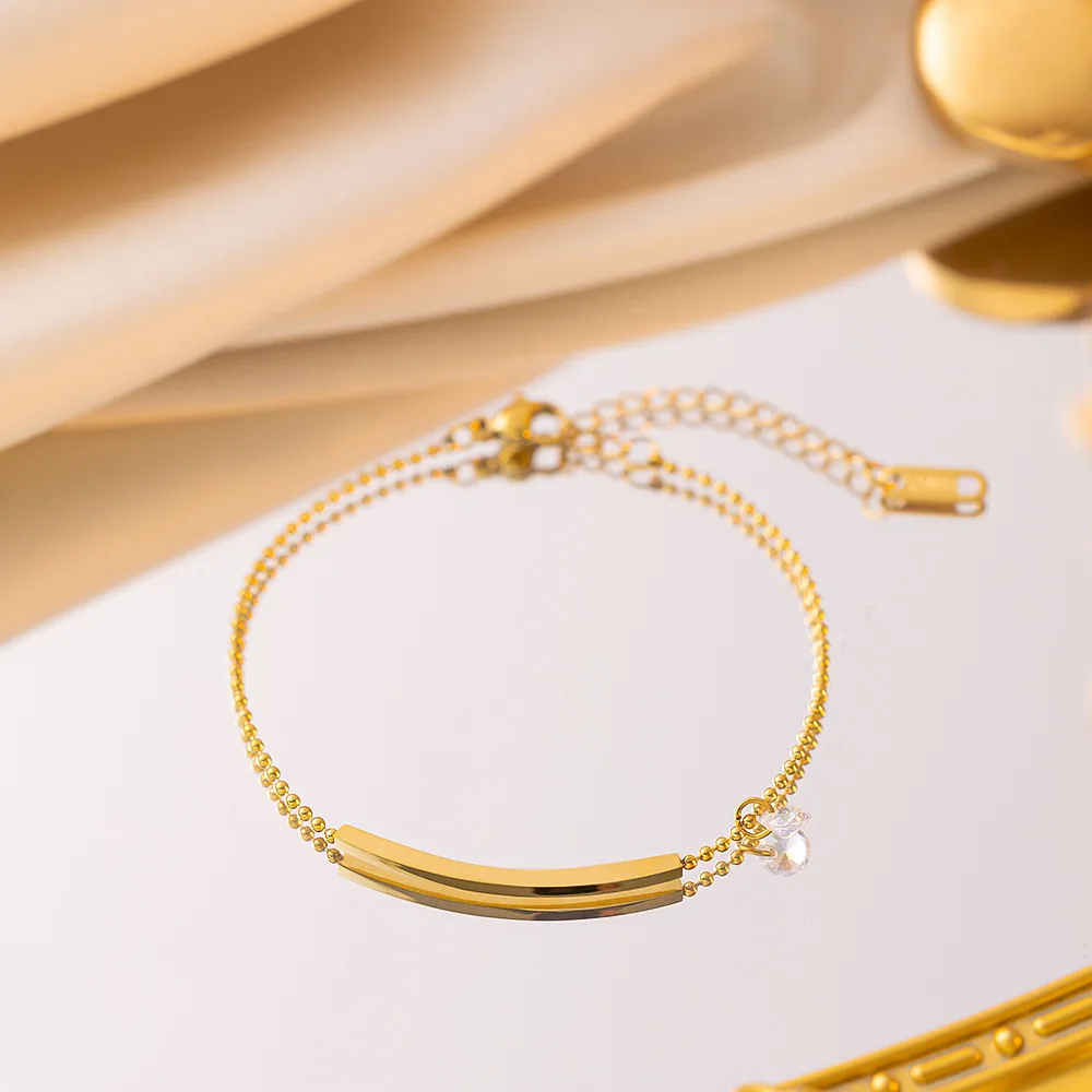 Design Hanging Heart Bracelet Women's Fashion Simple - White Diamond Bracelet