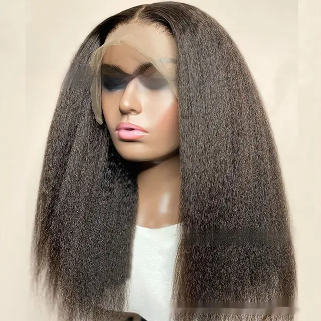 Kinky Straight Part Lace Front Human Hair Wig Wig - Shop at LoveMi
