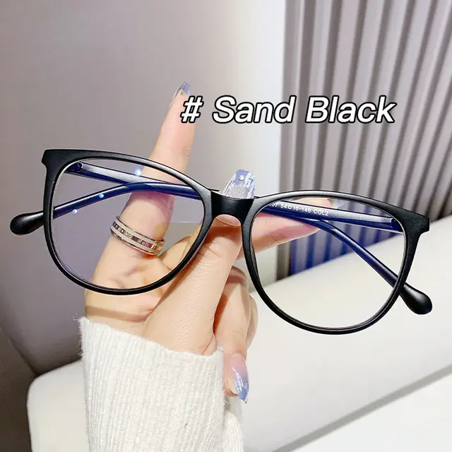 Leiga Minimalist Anti Blue Light Fashionable Flat Mirror Sand Black - Shop at LoveMi