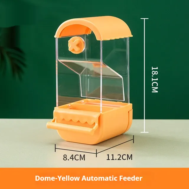 Parrot Automatic Pet Feeder Food Container Dome Small Size & Yellow - Shop at LoveMi